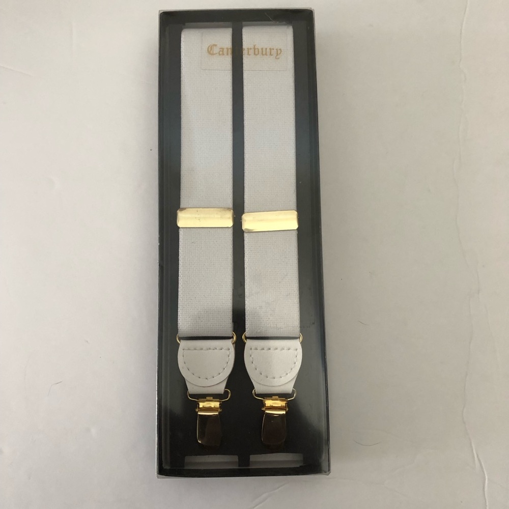 Canterbury White Suspenders New in Box